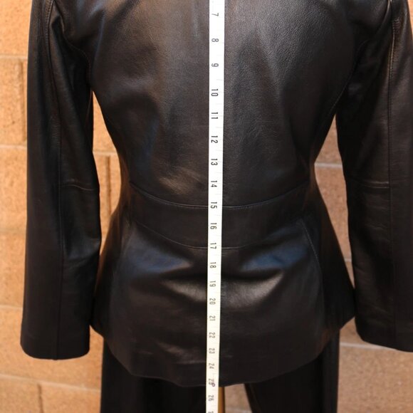 Womens Wilsons Leather Pants Suit Jacket Black Vintage 90s Y2K - Picture 9 of 16